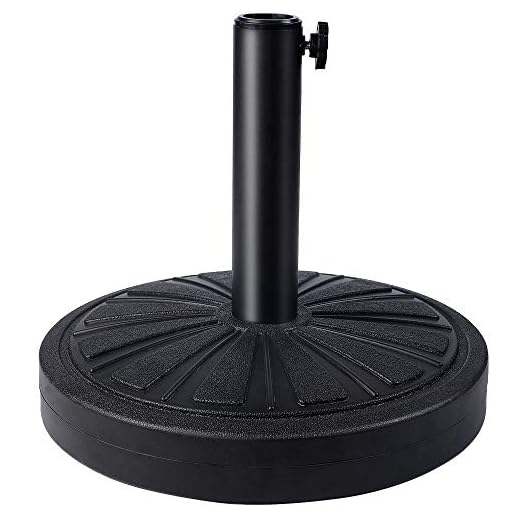 Sfozstra 26.5 lbs Patio Umbrella Base, Concrete Umbrella Base, Market Umbrella Base Stand for Patio, Garden, Lawn, Black, S-012T