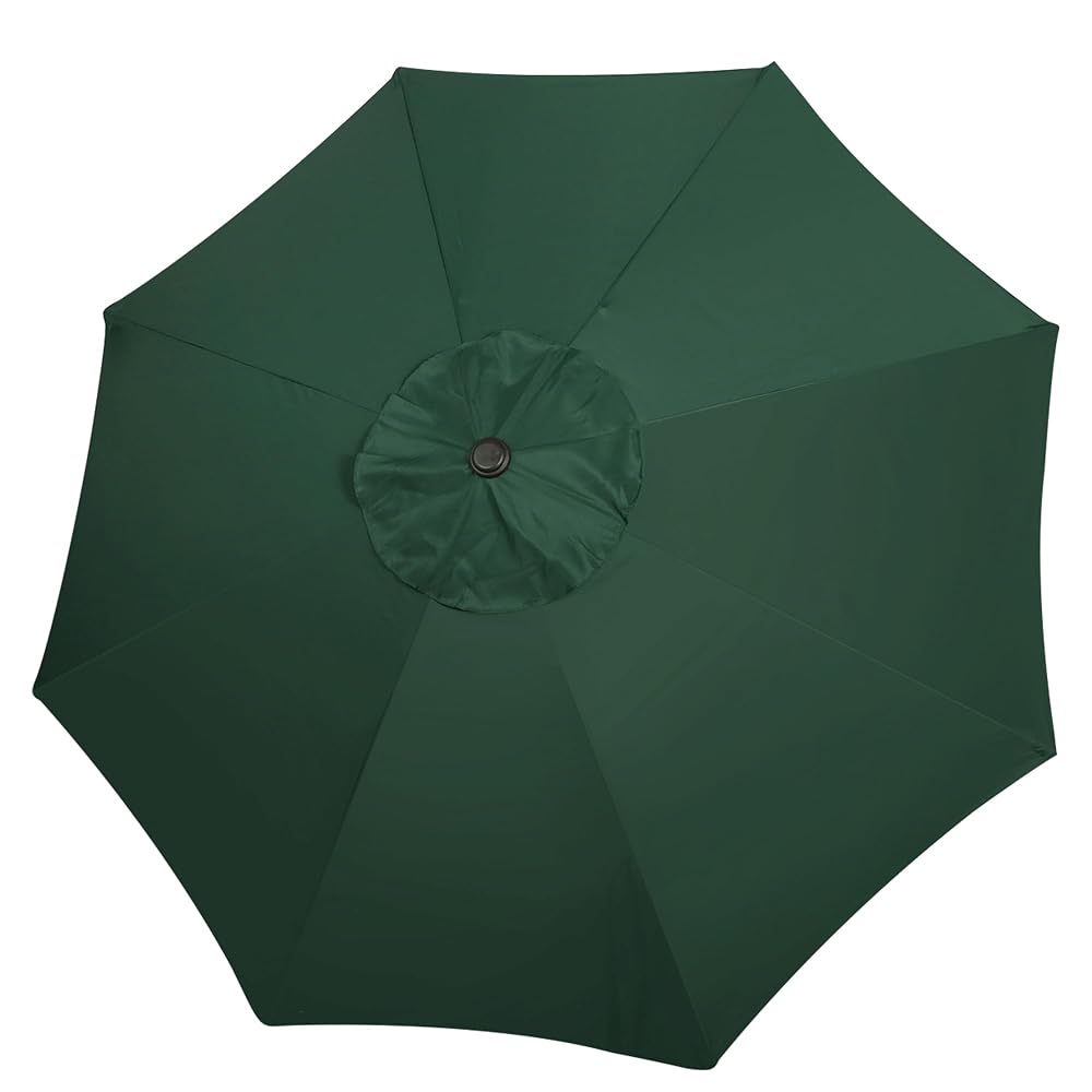 Blissun 9ft Patio Umbrella Replacement Canopy, Market Umbrella Top, Outdoor Table Umbrella Canopy for 8 Ribs, Canopy Only (Dark Green)