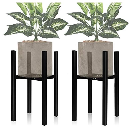 Blissun 2 Pack Adjustable Plant Stand Indoor Outdoor, Metal Flower Plant Pot Stand Holder, Modern Adjustable Potted Plant Display Rack, Fit 8 to 12 Inch Pots