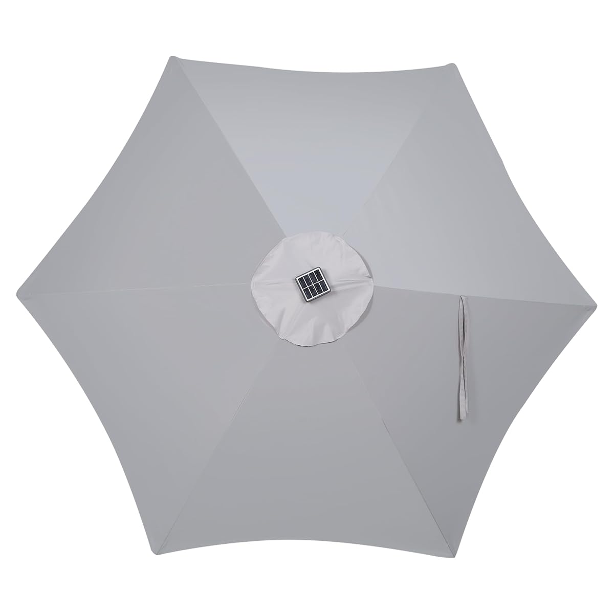 Blissun 7.5 ft Solar Umbrella, 18 LED Lighted Patio Umbrella, Table Market Umbrella, Light Grey - detail image 3