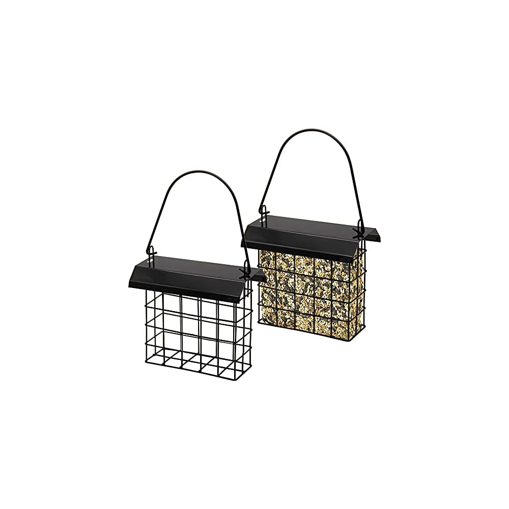 FORUP 2 Pack Suet Bird Feeder, Hanging Suet Feeder, Single Suet Cake Bird Feeder, One Suet Capacity
