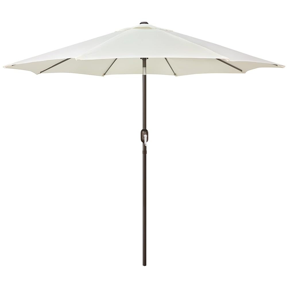 Blissun 9' Outdoor Patio Umbrella, Outdoor Table Umbrella, Yard Umbrella, Market Umbrella with 8 Sturdy Ribs, Push Button Tilt and Crank (Creamy White)