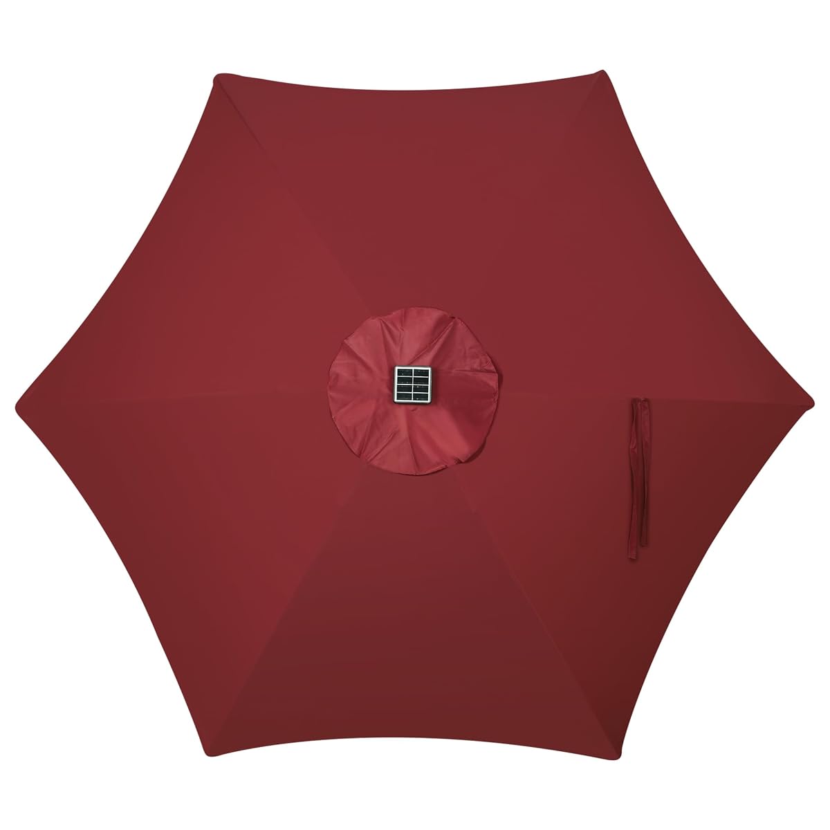 Blissun 7.5 ft Solar Umbrella, 18 LED Lighted Patio Umbrella, Table Market Umbrella, Burgundy - detail image 3