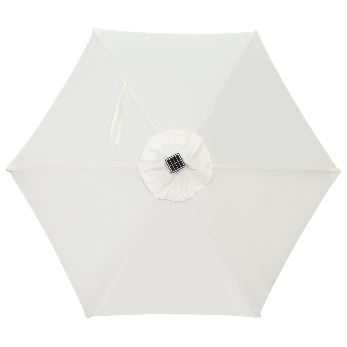 Blissun 7.5 ft Solar Umbrella 18 LED Lighted Patio Umbrella Table Market Umbrella with Tilt and Crank Outdoor Umbrella for Garden, Deck, Backyard, Pool and Beach (Creamy White) - detail image 3