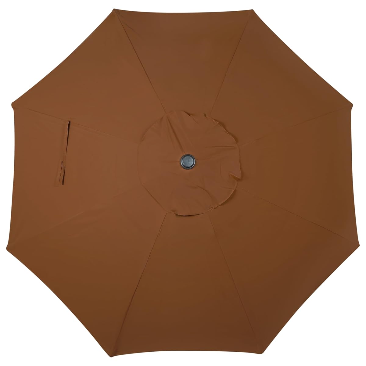 Blissun 9' Outdoor Patio Umbrella, Outdoor Table Umbrella, Yard Umbrella, Market Umbrella with 8 Sturdy Ribs, Push Button Tilt and Crank, Brown - detail image 3