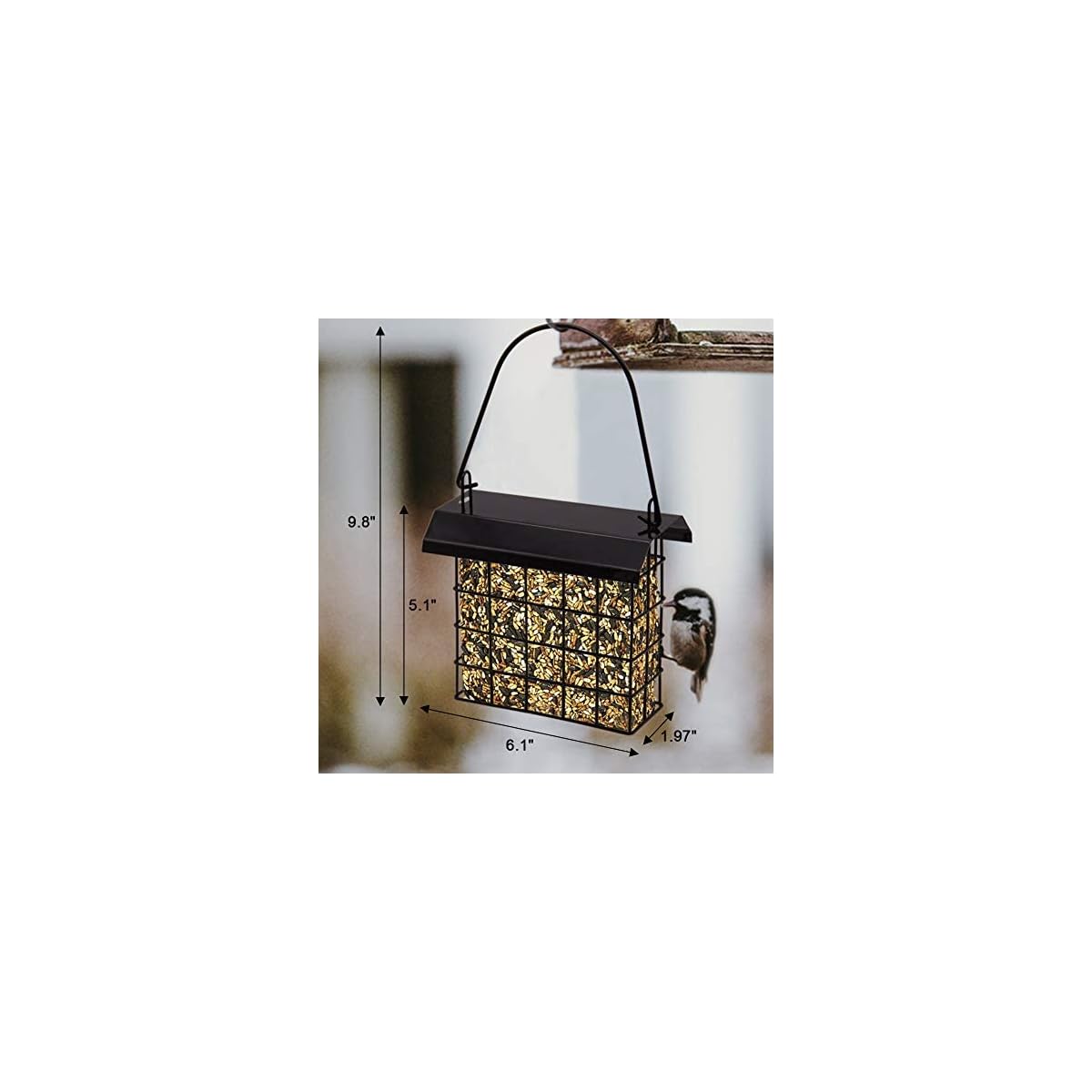 FORUP Suet Bird Feeder, Hanging Suet Feeder, Single Suet Cake Bird Feeder, One Suet Capacity - imagen de detalle 5