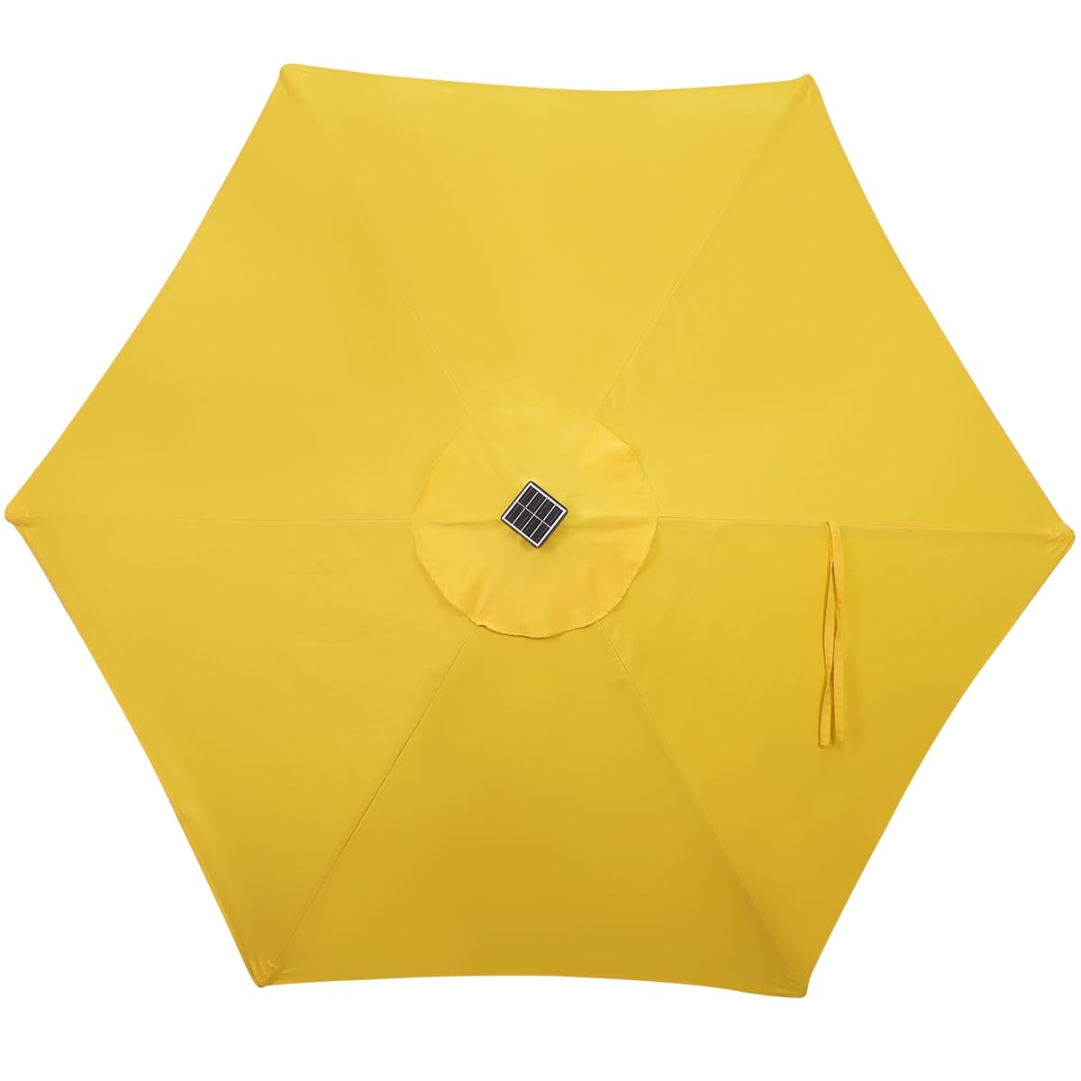 Blissun 7.5 ft Solar Umbrella 18 LED Lighted Patio Umbrella Table Market Umbrella with Tilt and Crank Outdoor Umbrella for Garden, Deck, Backyard, Pool and Beach (Yellow) - detail image 3