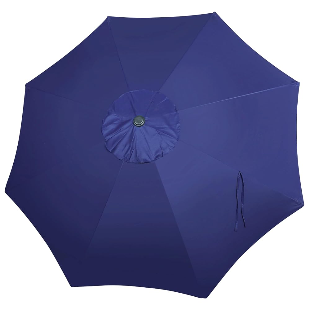 Blissun 9ft Patio Umbrella Replacement Canopy, Market Umbrella Top, Outdoor Table Umbrella Canopy for 8 Ribs, Canopy Only (Navy Blue)