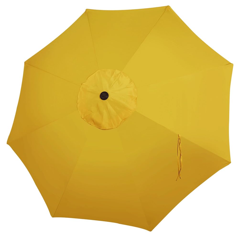Blissun 9ft Patio Umbrella Replacement Canopy, Market Umbrella Top, Outdoor Table Umbrella Canopy for 8 Ribs, Canopy Only (Yellow)