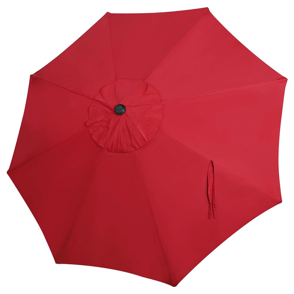 Blissun 9ft Patio Umbrella Replacement Canopy, Market Umbrella Top, Outdoor Table Umbrella Canopy for 8 Ribs, Canopy Only (Red)
