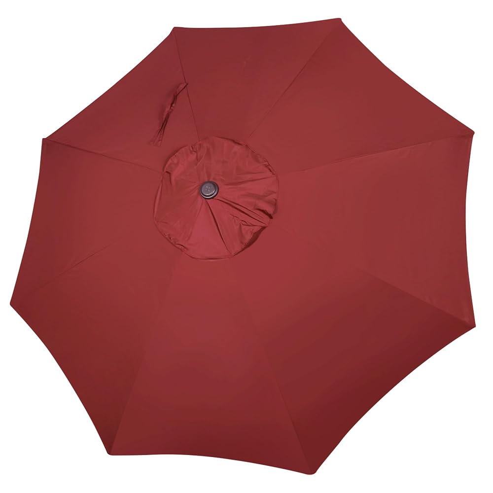 Blissun 9ft Patio Umbrella Replacement Canopy, Market Umbrella Top, Outdoor Table Umbrella Canopy for 8 Ribs, Canopy Only (Burgundy)