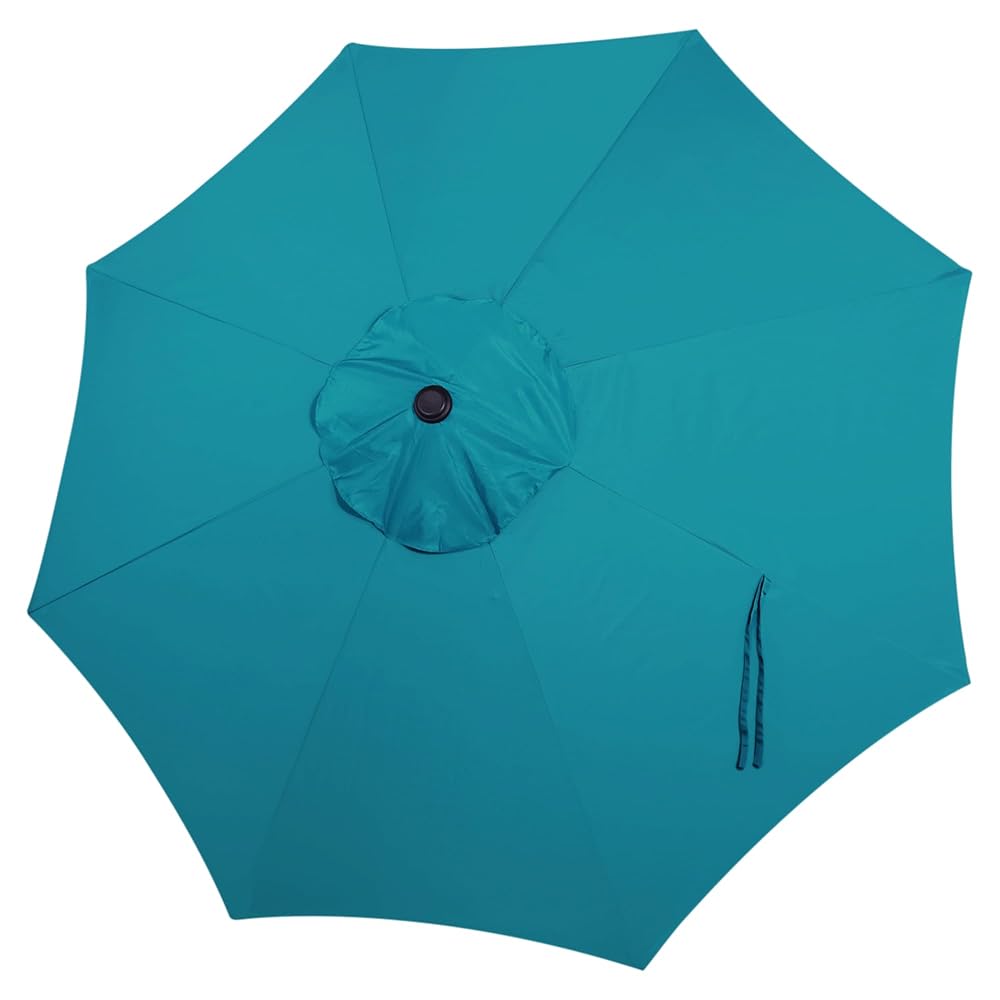 Blissun 9ft Patio Umbrella Replacement Canopy, Market Umbrella Top, Outdoor Table Umbrella Canopy for 8 Ribs, Canopy Only (Cerulean)