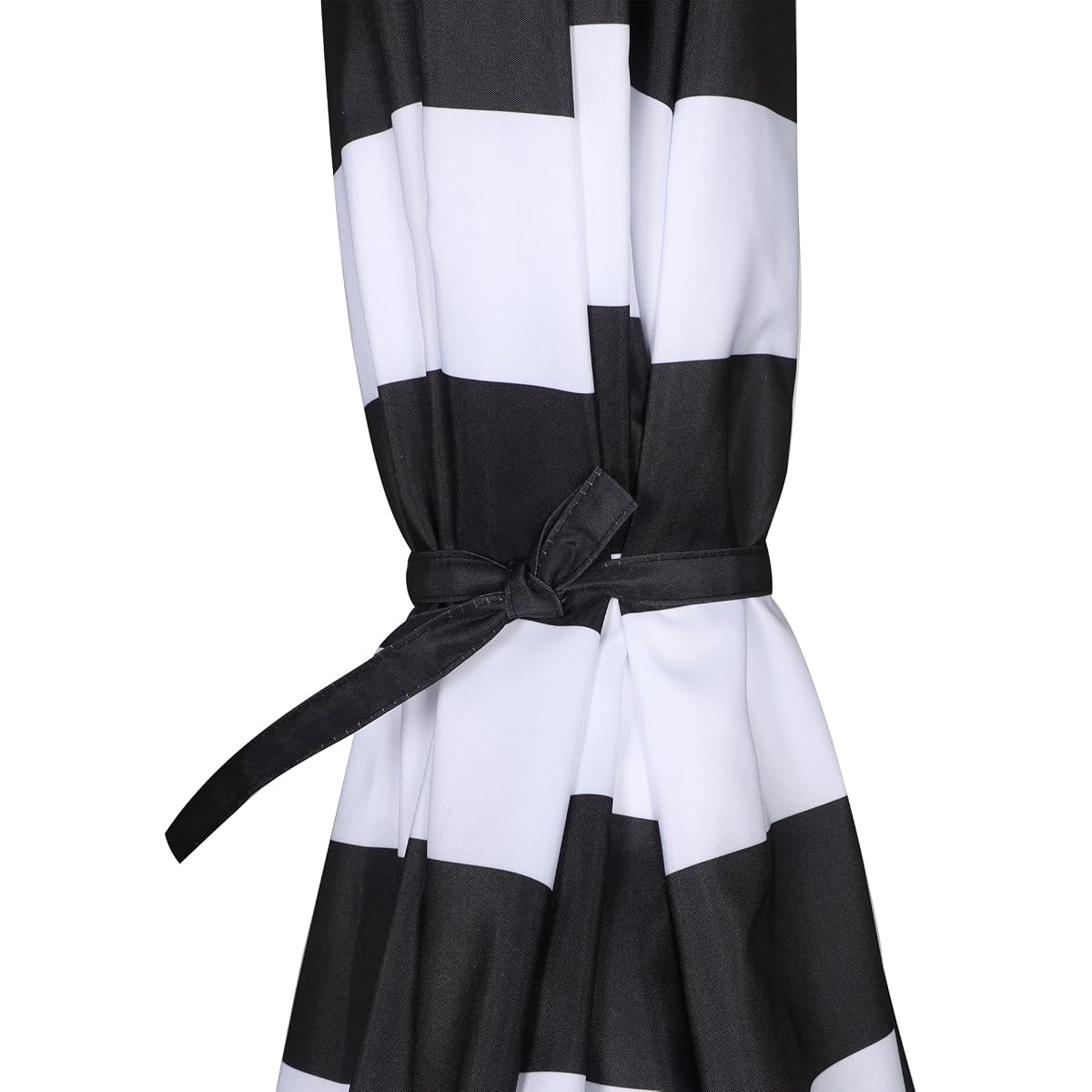 Blissun 10FT Patio Umbrella, Outdoor Table Umbrella, Yard Umbrella, Market Umbrella with 8 Sturdy Ribs, Push Button Tilt and Crank, Black & White Stripe - detail image 6