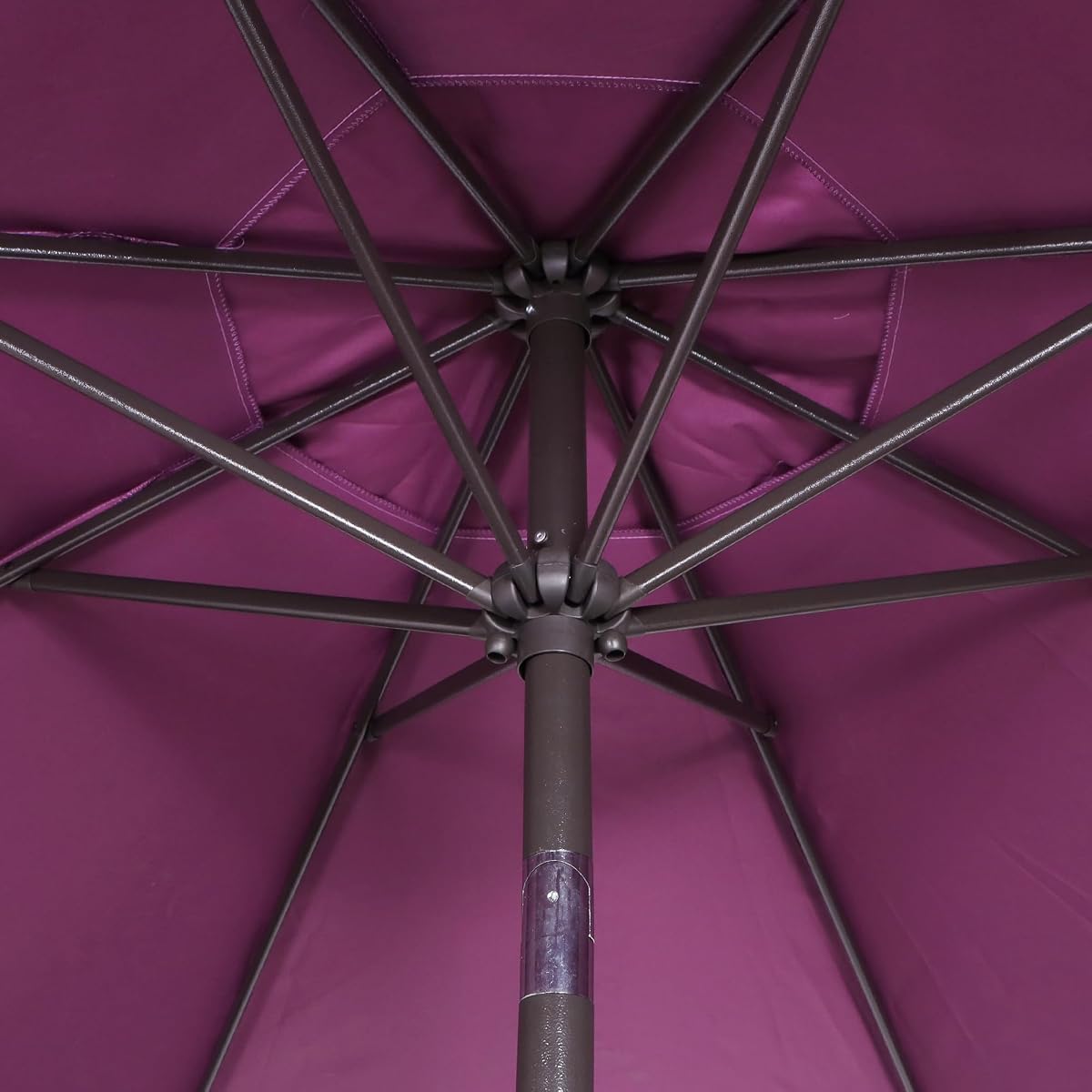 Blissun 9FT Patio Umbrella, Outdoor Table Umbrella, Yard Umbrella, Market Umbrella with 8 Sturdy Ribs, Push Button Tilt and Crank, Purple - detail image 2