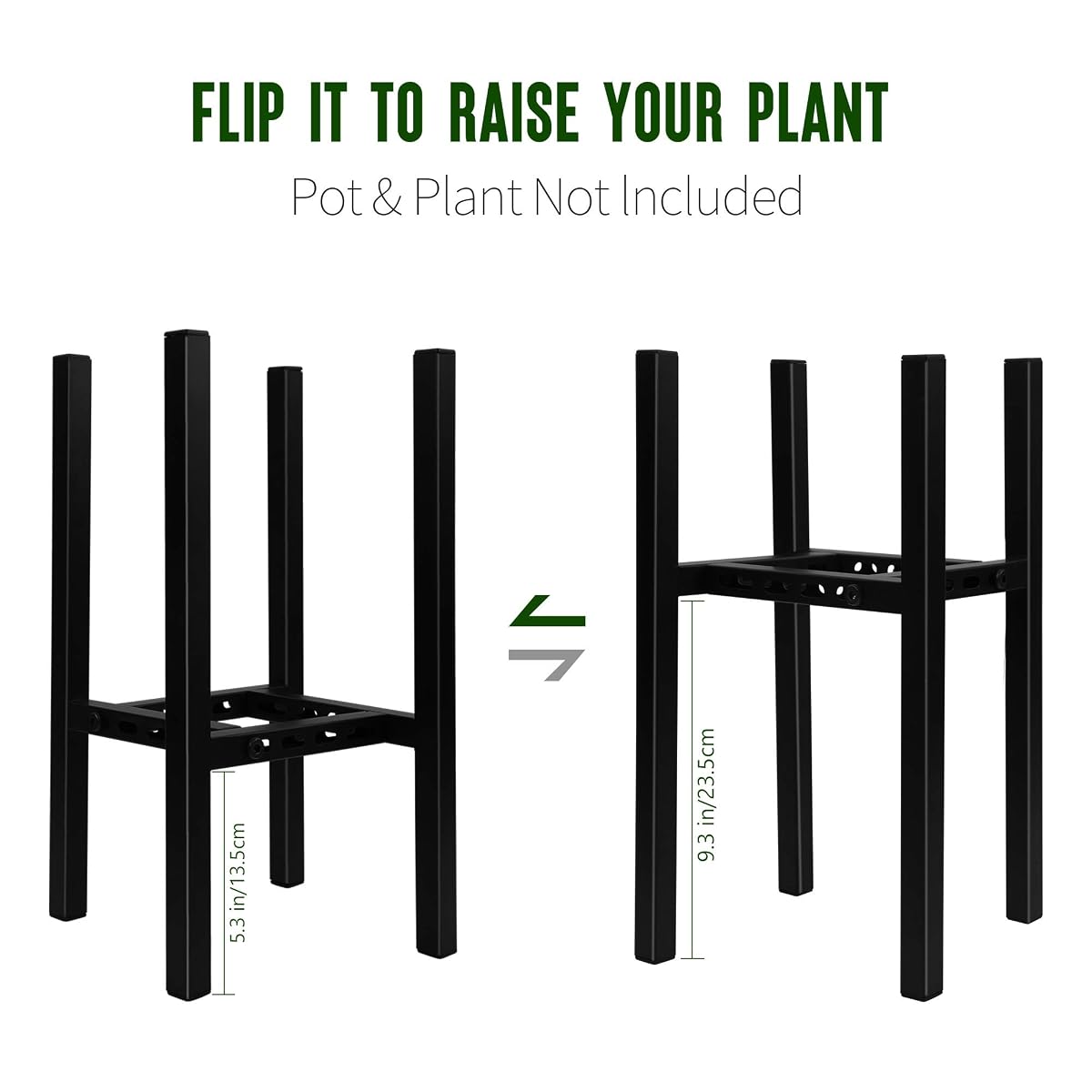 Blissun Adjustable Plant Stand Indoor Outdoor, Metal Flower Plant Pot Stand Holder, Modern Adjustable Potted Plant Display Rack, Fit 8 to 12 Inch Pots, One Pack - detail image 1
