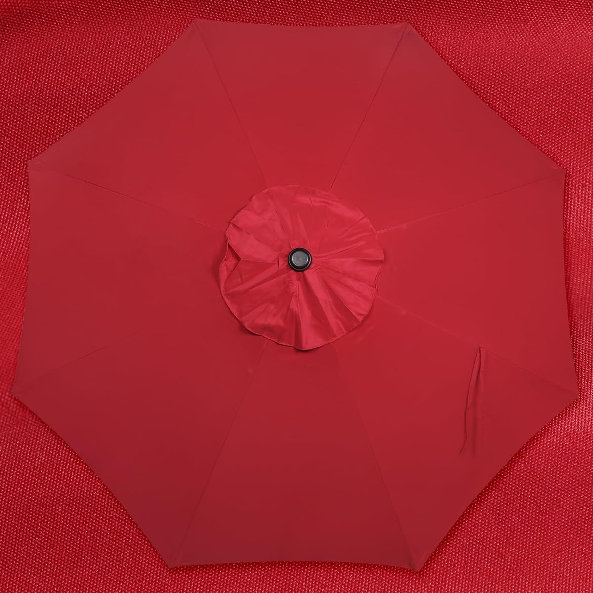 Blissun 9' Outdoor Patio Umbrella, Outdoor Table Umbrella, Yard Umbrella, Market Umbrella with 8 Sturdy Ribs, Push Button Tilt and Crank (Red) - detail image 3