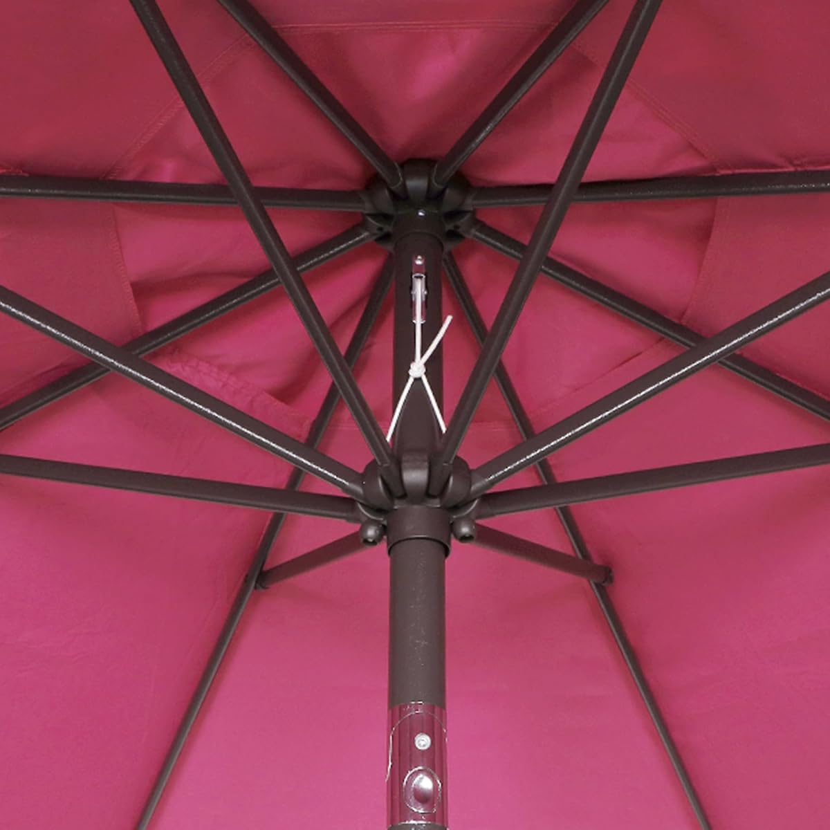 Blissun 9FT Patio Umbrella, Outdoor Table Umbrella, Yard Umbrella, Market Umbrella with 8 Sturdy Ribs, Push Button Tilt and Crank, Fuchsia - detail image 2