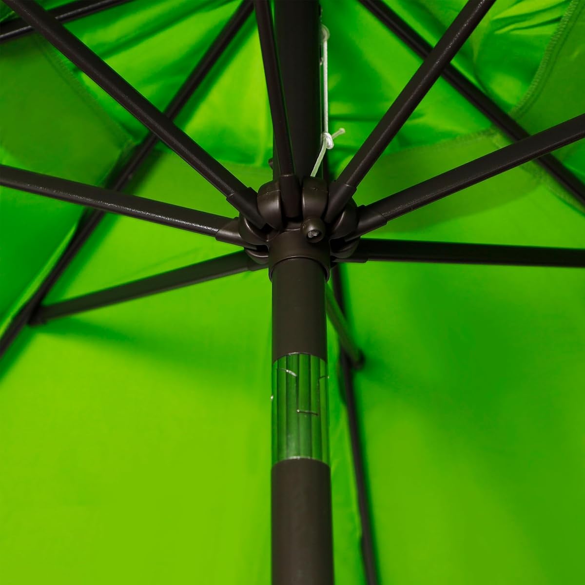 Blissun 9' Outdoor Patio Umbrella, Outdoor Table Umbrella, Yard Umbrella, Market Umbrella with 8 Sturdy Ribs, Push Button Tilt and Crank (Lime) - detail image 2