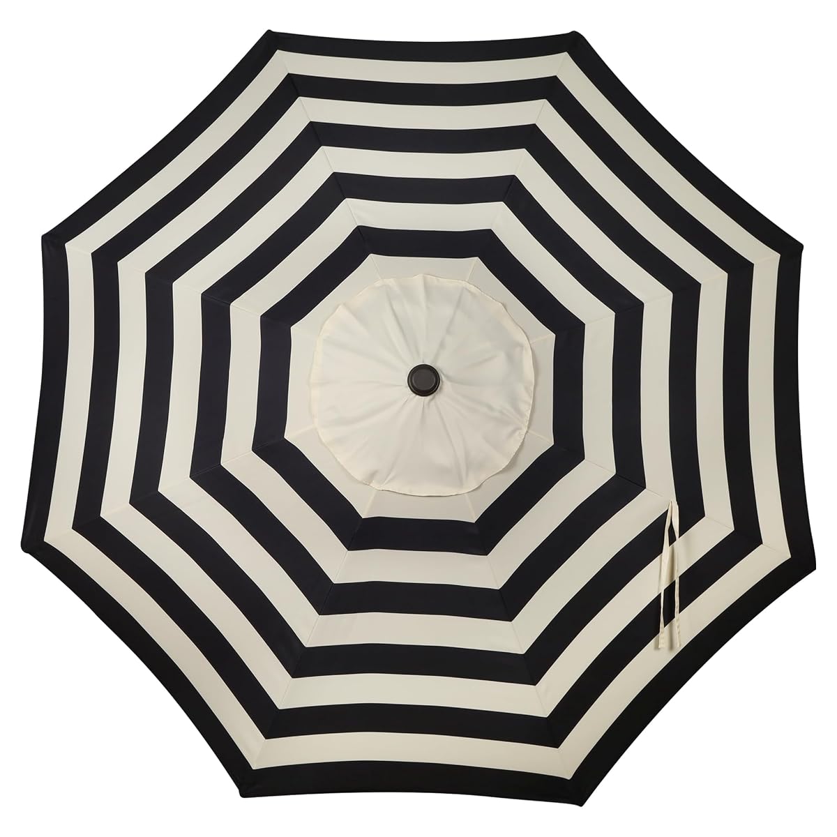 Blissun 9FT Patio Umbrella, Outdoor Table Umbrella, Yard Umbrella, Market Umbrella with 8 Sturdy Ribs, Push Button Tilt and Crank, Black & Ivory - detail image 4