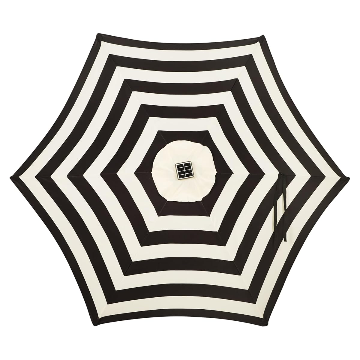Blissun 7.5 ft Solar Umbrella, 18 LED Lighted Patio Umbrella, Table Market Umbrella, Black & Beige - detail image 3