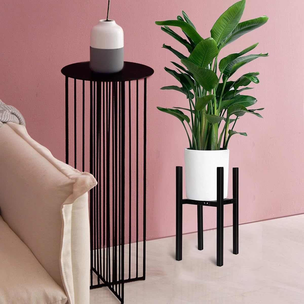 Blissun 2 Pack Adjustable Plant Stand Indoor Outdoor, Metal Flower Plant Pot Stand Holder, Modern Adjustable Potted Plant Display Rack, Fit 8 to 12 Inch Pots - 细节图 6