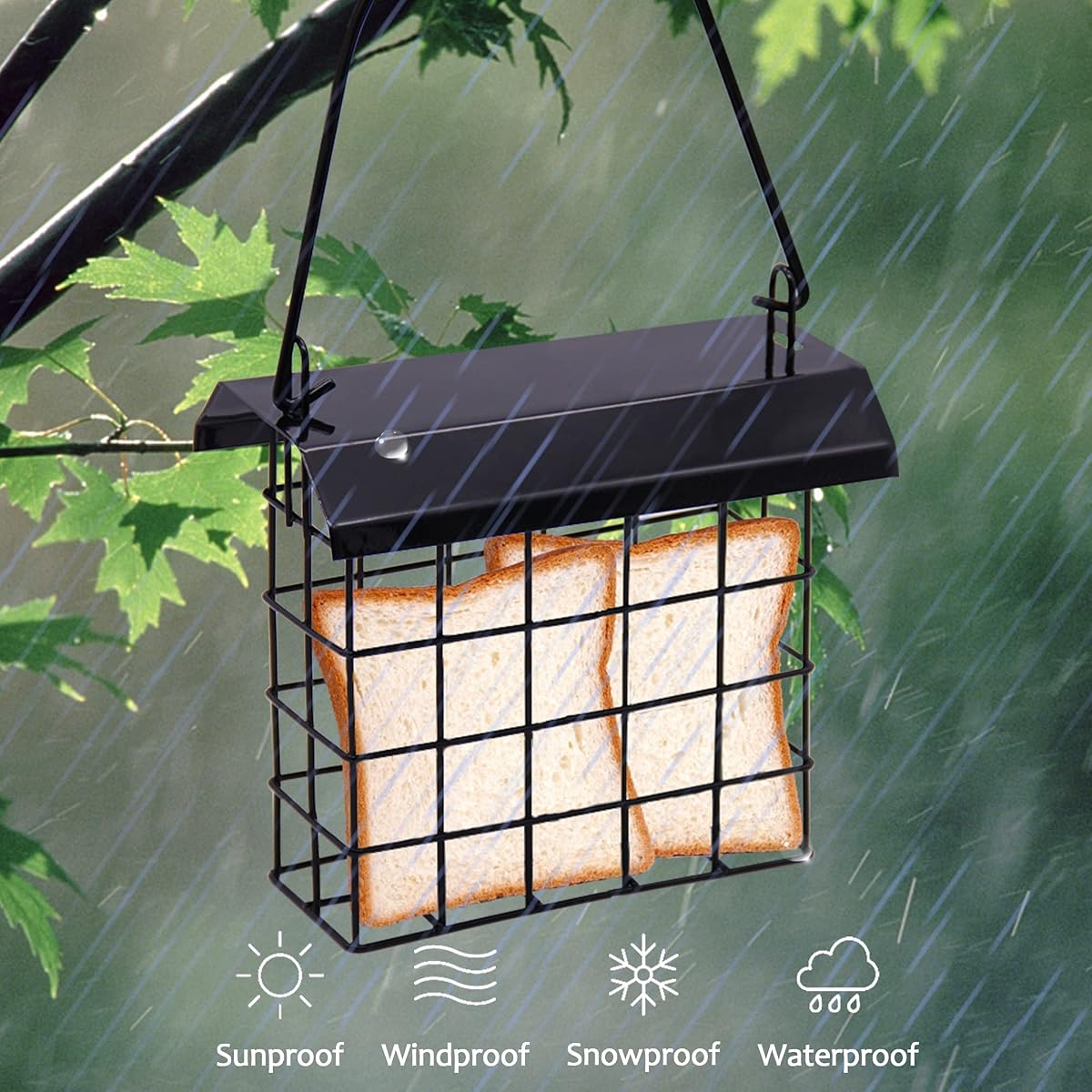 FORUP 2 Pack Suet Bird Feeder, Hanging Suet Feeder, Single Suet Cake Bird Feeder, One Suet Capacity - detail image 2