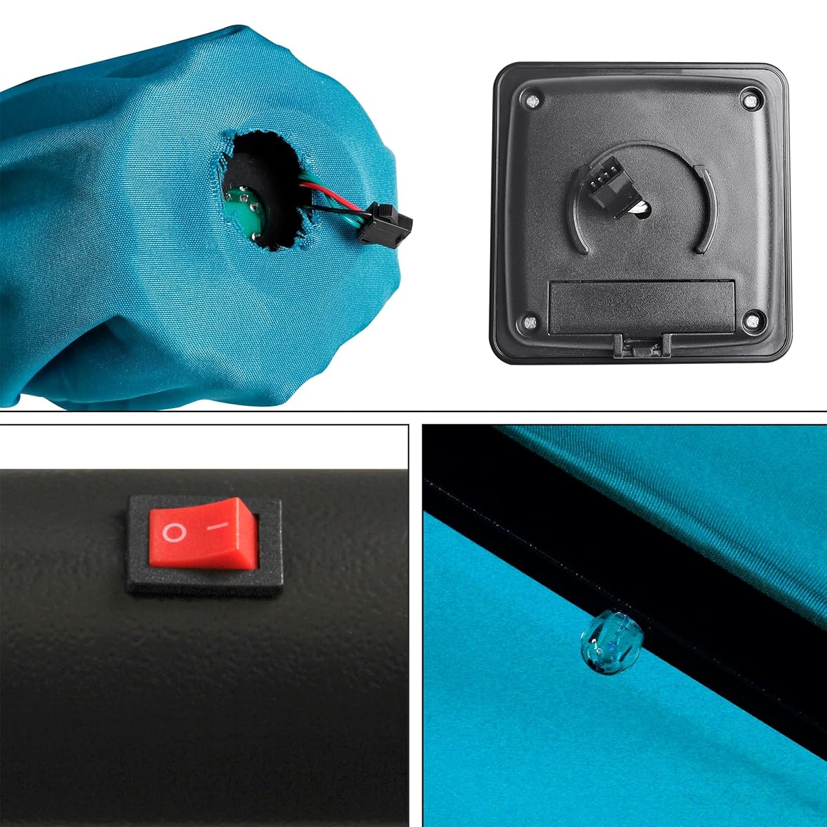 Blissun 7.5 ft Solar Umbrella, 18 LED Lighted Patio Umbrella, Table Market Umbrella, Cerulean - detail image 4