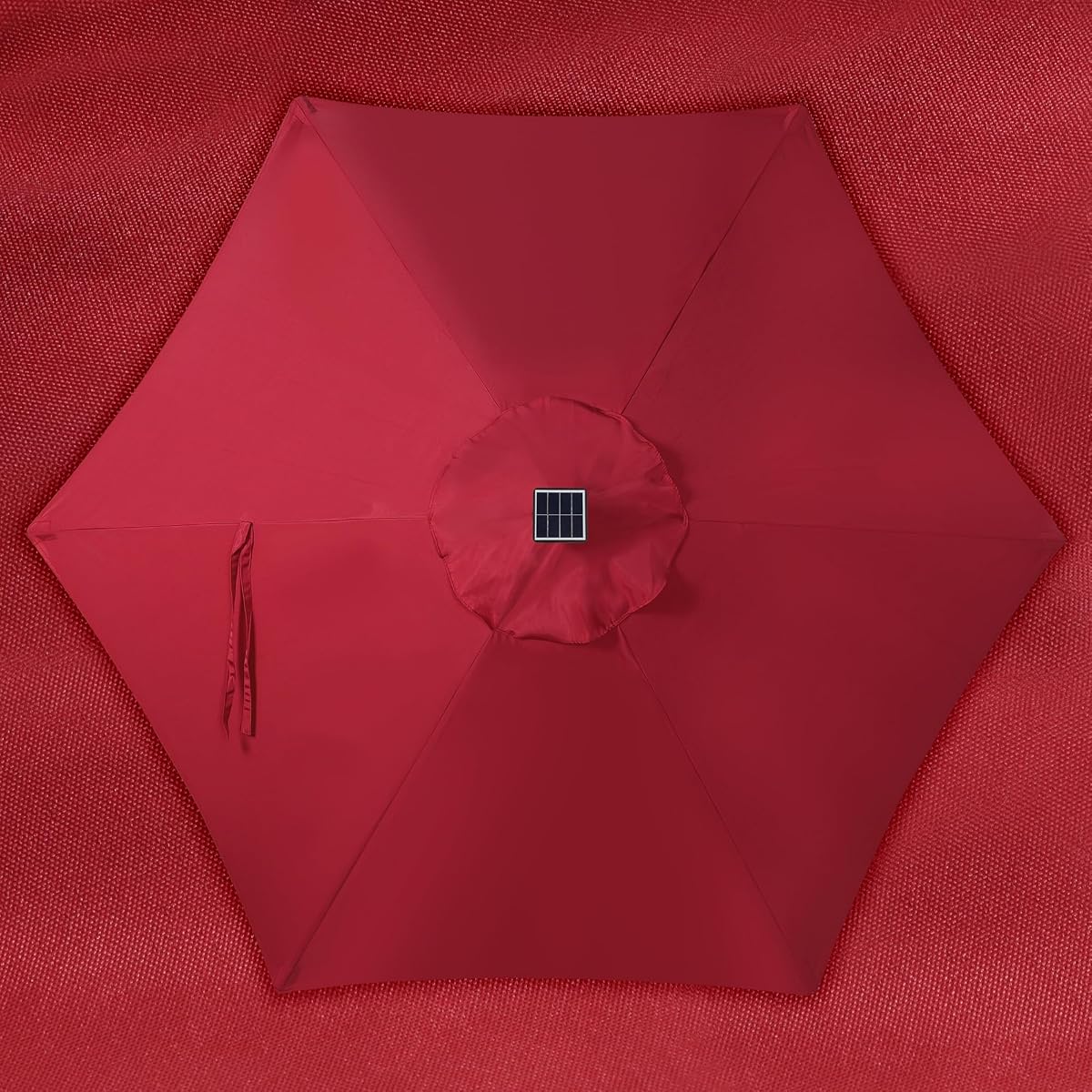 Blissun 7.5 ft Solar Umbrella, 18 LED Lighted Patio Umbrella, Table Market Umbrella, Red - detail image 4