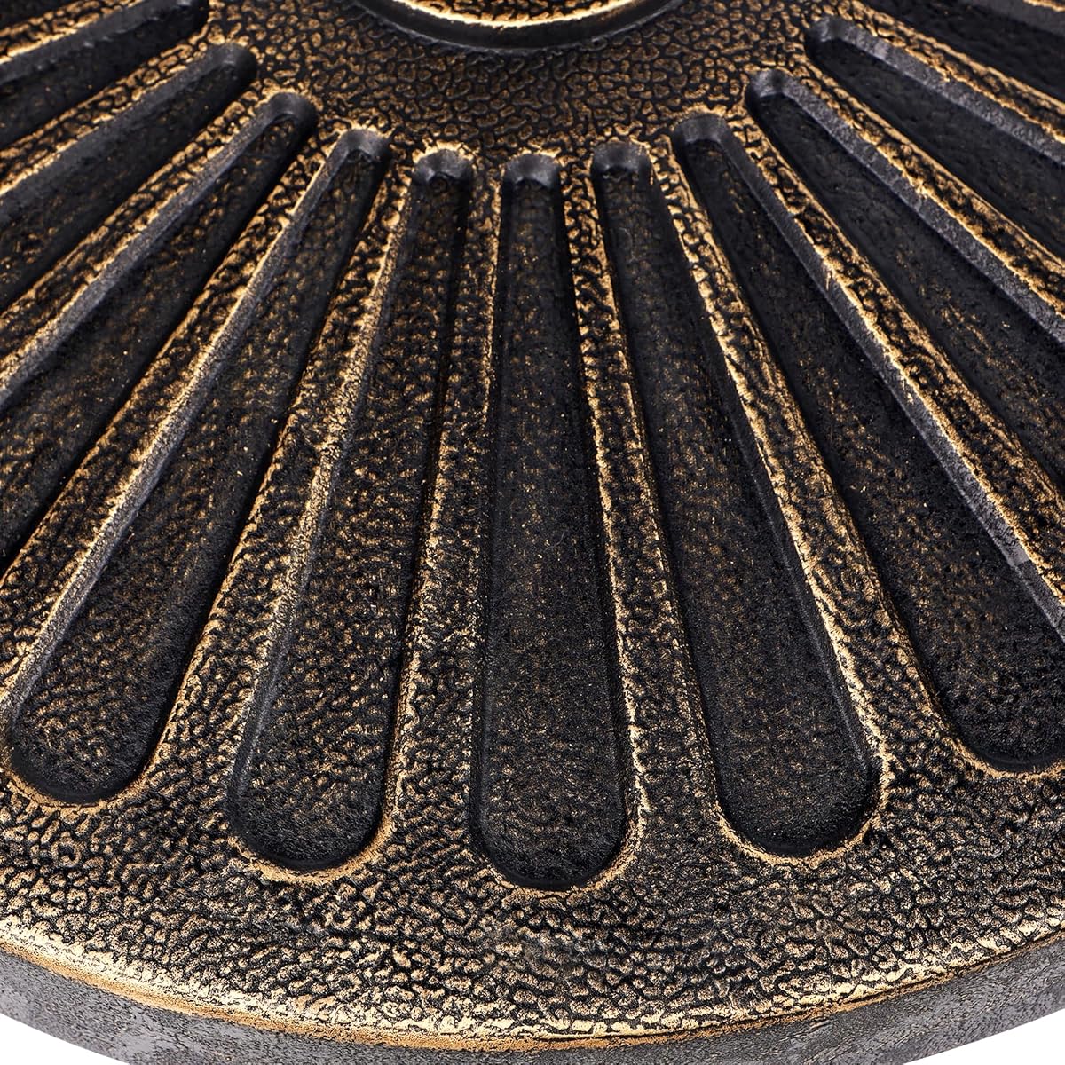 Blissun 26.5 lbs Outdoor Living Heavy Duty Round Antiqued Patio Umbrella Base, Bronze - detail image 2