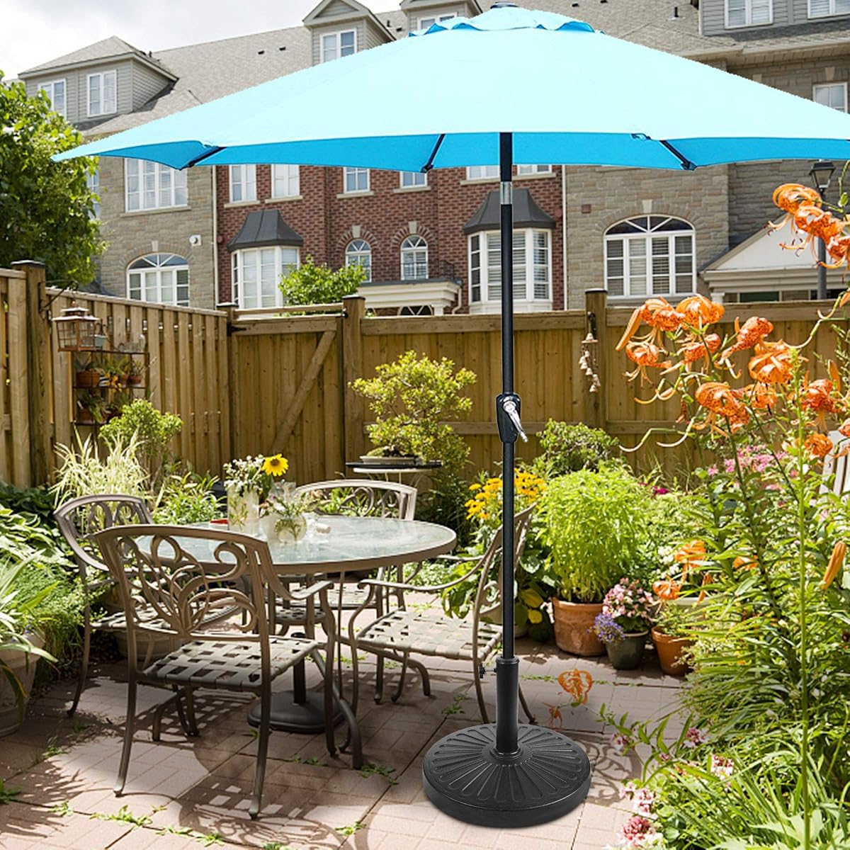 Blissun 22 lbs Patio Umbrella Base, Outdoor Umbrella Base, Market Umbrella Base Stand for Patio, Garden, Lawn, Black - detail image 6